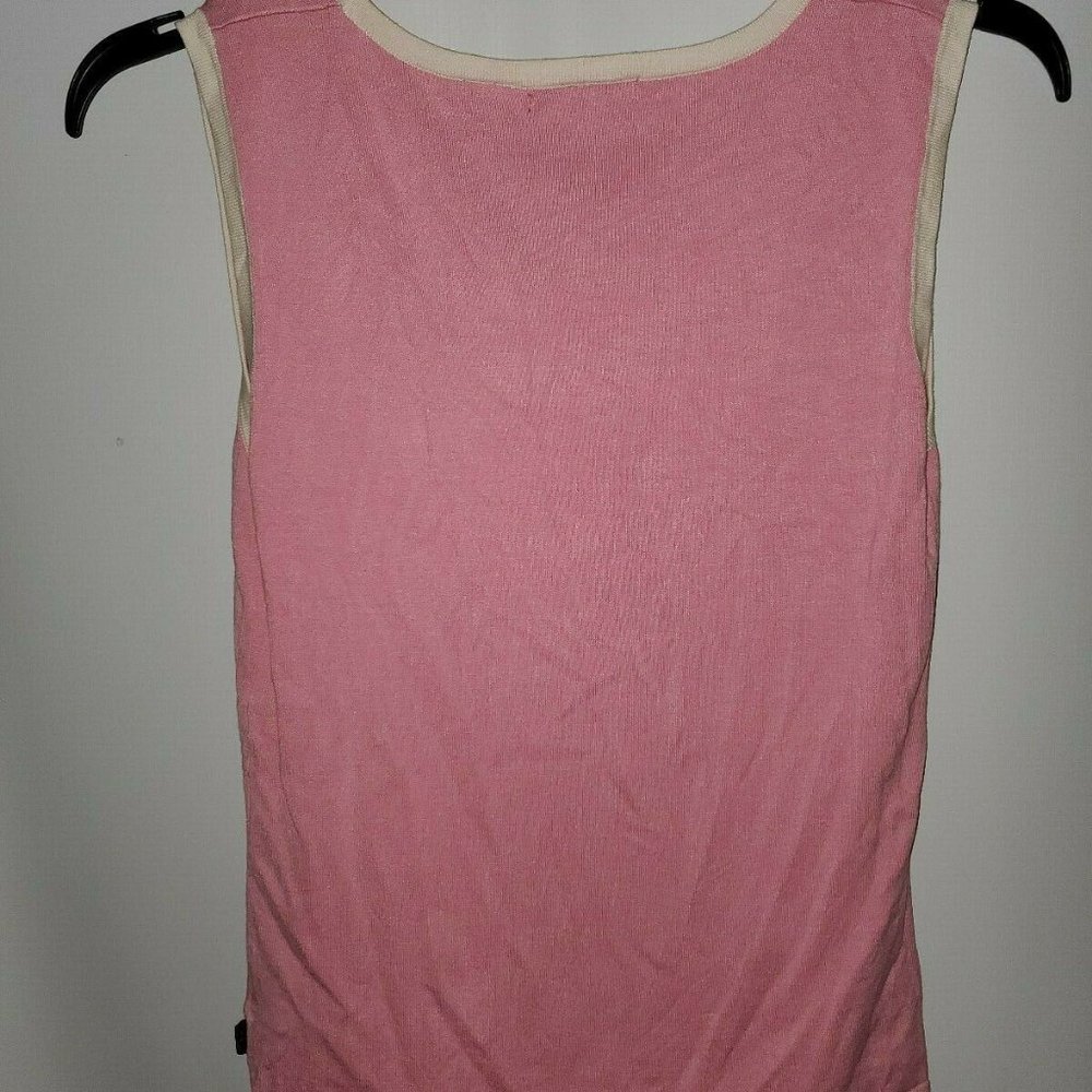 BCBG Max Azria Pink & White Silk Blend Sleeveless